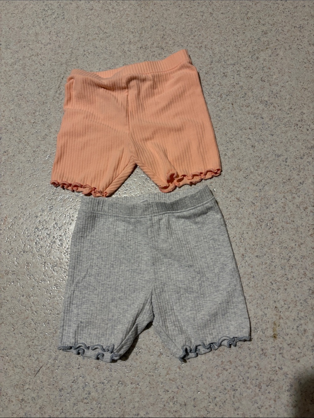 Old Navy Peach and Light Gray Ribbed Bike Shorts - 2 Pack